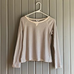 J Crew black & white striped long sleeved T-shirt